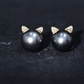 Natural Black Pearl Hello Kitty Earring with Certificate