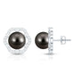 15 CT Tahitian Black Pearl and Diamond Flower Stud Earrings