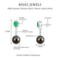 Pendientes de boda auténticos de perlas negras con esmeraldas y diamantes