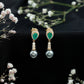 Pendientes de boda auténticos de perlas negras con esmeraldas y diamantes