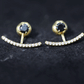 0.9 Carat Black Spinel Jacket Earrings with Diamond Stones