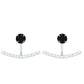 0.9 Carat Black Spinel Jacket Earrings with Diamond Stones