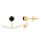 0.9 Carat Black Spinel Jacket Earrings with Diamond Stones