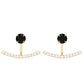 0.9 Carat Black Spinel Jacket Earrings with Diamond Stones
