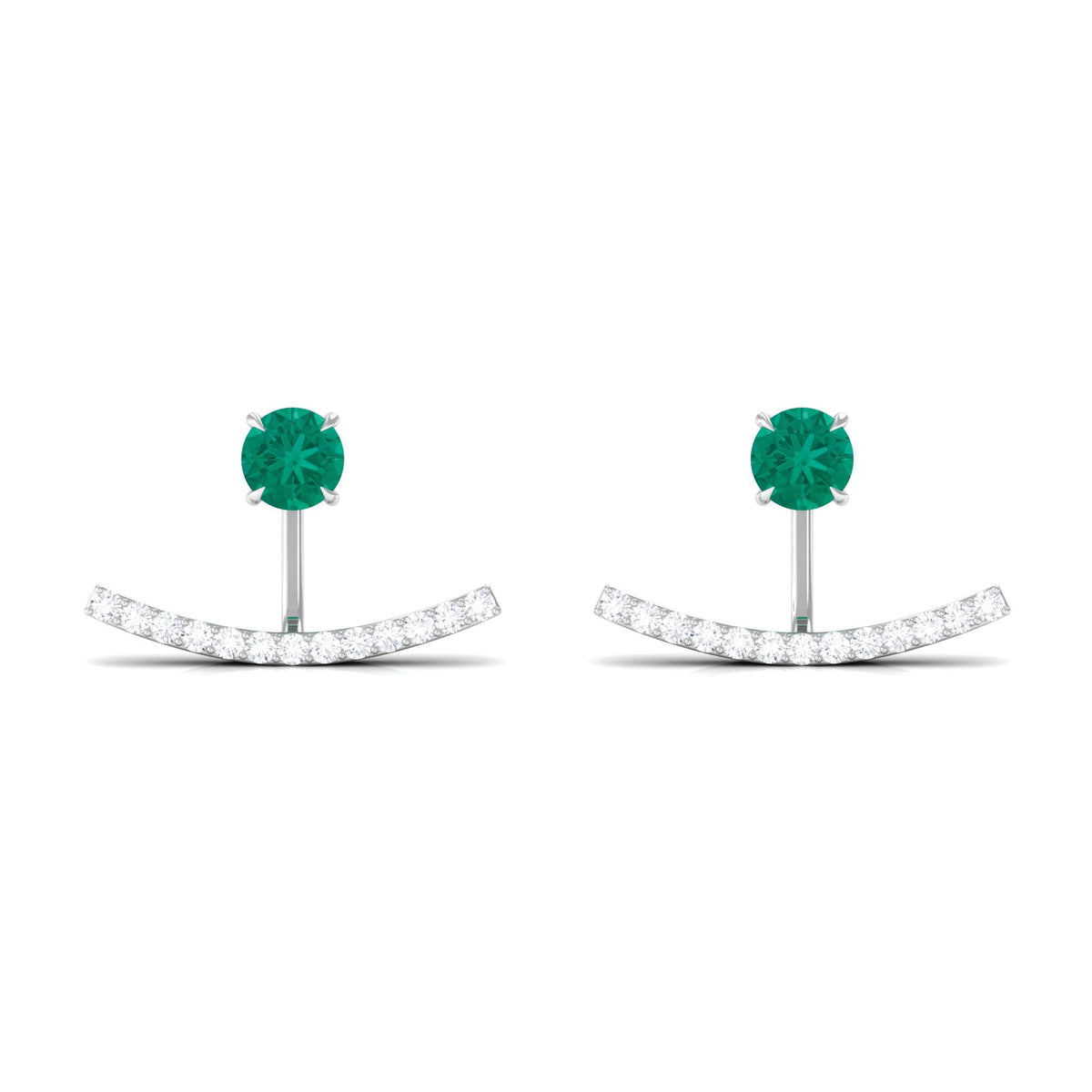 0.9 Carat Classic Emerald and Diamond Jacket Earrings