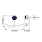 0.8 Carat Blue Sapphire Classic Jacket Earrings with Diamond