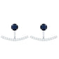 0.8 Carat Blue Sapphire Classic Jacket Earrings with Diamond