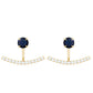 0.8 Carat Blue Sapphire Classic Jacket Earrings with Diamond