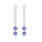 Minimal Tanzanite and Diamond Hoop Drop Earrings