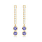 Minimal Tanzanite and Diamond Hoop Drop Earrings