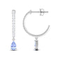 Real Tanzanite Teardrop Hoop Earrings with Diamond Accent
