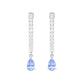 Real Tanzanite Teardrop Hoop Earrings with Diamond Accent