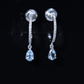 Pendientes de aro colgantes de aguamarina y diamantes