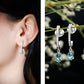 Pendientes de aro colgantes de aguamarina y diamantes