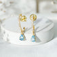 Pendientes de aro colgantes de aguamarina y diamantes