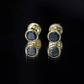 1.6 Carat Created Black Diamond Solitaire Stud Earring in Bezel Setting