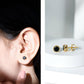1.6 Carat Created Black Diamond Solitaire Stud Earring in Bezel Setting