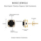 3 Carat Black Spinel Stud Earrings with Diamond Halo