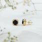 3 Carat Black Spinel Stud Earrings with Diamond Halo