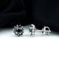 Lab Grown Black Diamond Statement Flower Earrings