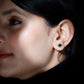 Lab Grown Black Diamond Statement Flower Earrings