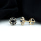 Lab Grown Black Diamond Statement Flower Earrings