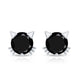5MM Round Lab Created Black Diamond Cat Stud Earrings