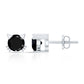 5MM Round Lab Created Black Diamond Cat Stud Earrings
