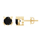 5MM Round Lab Created Black Diamond Cat Stud Earrings