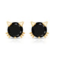 5MM Round Lab Created Black Diamond Cat Stud Earrings