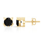 5MM Round Lab Created Black Diamond Cat Stud Earrings
