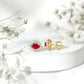 Genuine Oval Cut Ruby and Diamond Halo Stud Earrings