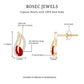 Natural 0.6 Carat Ruby Leaf Earrings with Diamond for Women