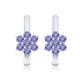Round Shape Tanzanite Flower Hoop Earrings