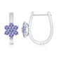 Round Shape Tanzanite Flower Hoop Earrings