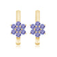 Round Shape Tanzanite Flower Hoop Earrings