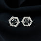 Pendientes Geométricos de Ónix Negro Auténtico con Diamantes