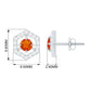 0.9 Carat Fire Opal and Diamond Geometric Stud Earrings