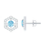 Natural Aquamarine Everyday Earrings with Diamond