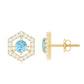 Natural Aquamarine Everyday Earrings with Diamond