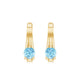 Natural Aquamarine J Hoop Earrings with Certificate