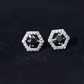 Pendientes de tuerca hexagonales de espinela negra de 0,9 quilates y diamantes