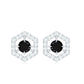 Pendientes de tuerca hexagonales de espinela negra de 0,9 quilates y diamantes