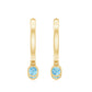 Genuine Aquamarine Hoop Earring in Bezel Setting
