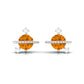 1 Carat Contemporary Citrine and Diamond Celestial Stud Earrings