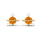 1 Carat Contemporary Citrine and Diamond Celestial Stud Earrings