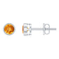 Solitaire 1 Carat Citrine Stud Earrings in Bezel Setting