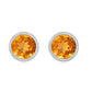 Solitaire 1 Carat Citrine Stud Earrings in Bezel Setting