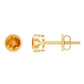 Solitaire 1 Carat Citrine Stud Earrings in Bezel Setting