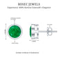 Bezel Set Round Emerald Solitaire Stud Earrings